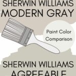 Side-by-side comparison of Sherwin Williams Agreeable Gray and Modern Gray