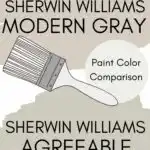 Side-by-side comparison of Sherwin Williams Agreeable Gray and Modern Gray