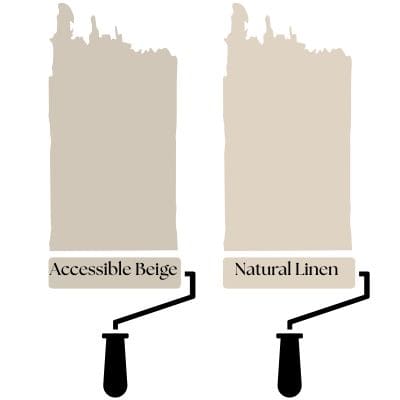 Accessible Beige vs Natural Linen digital swatches 