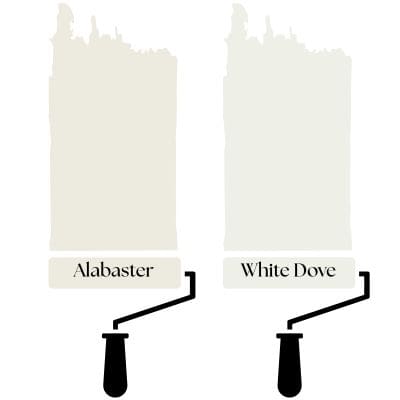 Alabaster vs White Dove digital swatches