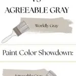 Paint Color Showdown Worldly Gray vs Agreeable Gray- pinterest graphic