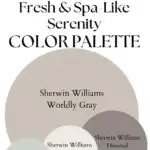 Fresh & Spa-Like Serenity Palette Worldly Gray paint Color Palette - Pinterest graphic