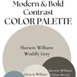 Modern & Bold Contrast Palette Worldly Gray paint Color Palette - Pinterest graphic