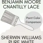 Side-by-side comparison of Pure White vs Chantilly Lacey A paint color expert&rsquo;s guide from West Magnolia Charm