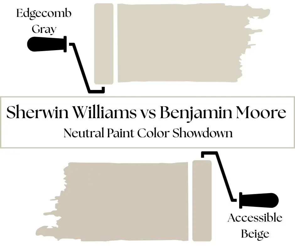 Edgecomb Gray and Accessible Beige Sherwin Williams vs Benjamin Moore Neutral Paint Color Showdown