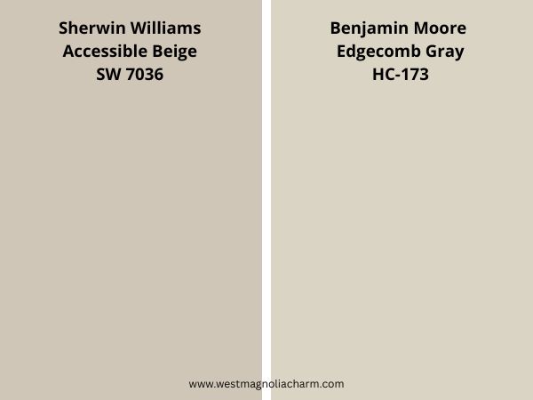 dgecomb Gray and Accessible Beige color comparison digital swatch