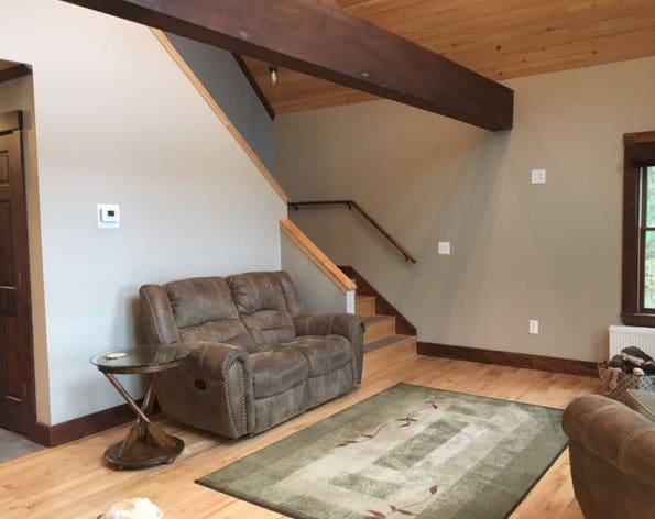room with Balanced beige used as an accent wall color