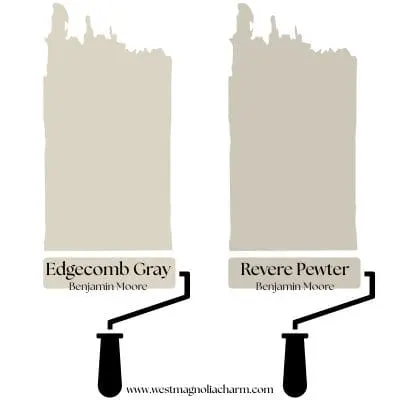 Edgecomb Gray vs Revere Pewter Benjamin Moore Neutral Paint Color Showdown