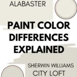 City Loft vs Alabaster Paint Color Differences Explained- Pinterest graphic