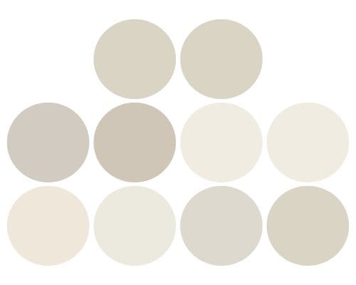 Best Greige Paint Colors - digital swatches
