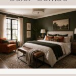 Green & Burnt Orange Bedroom Ideas for a Warm, Cozy Retreat- Pinterest Graphic