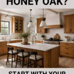 The Best Countertop Colors for Honey Oak Cabinets - Pinterest Graphic