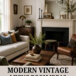 Modern Vintage Living Room Ideas for a Timeless, Collected Look- pinterest graphic