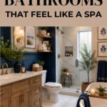 Navy Blue Bathroom Ideas That Feel Timeless & Luxurious- pinterest graphic