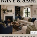 Navy & Sage Living Room Ideas for a Stylish, Cozy Home- pinterest graphic